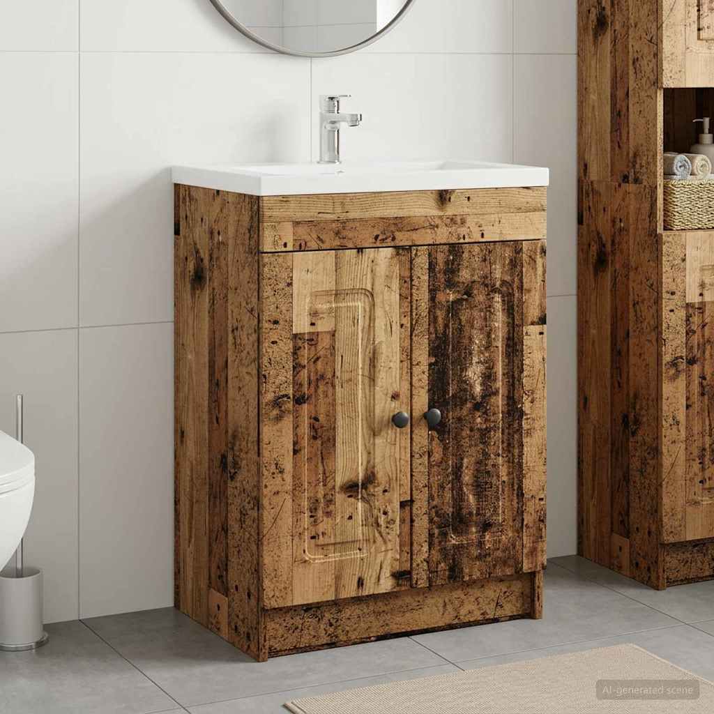 vidaXL Badkamer onder wastafel kast Wit 56 x 37,5 x 81 cm Bewerkt hout