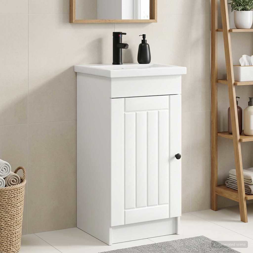 vidaXL Badkamermeubelset Wit 56 x 37,5 x 81 cm Bewerkt hout