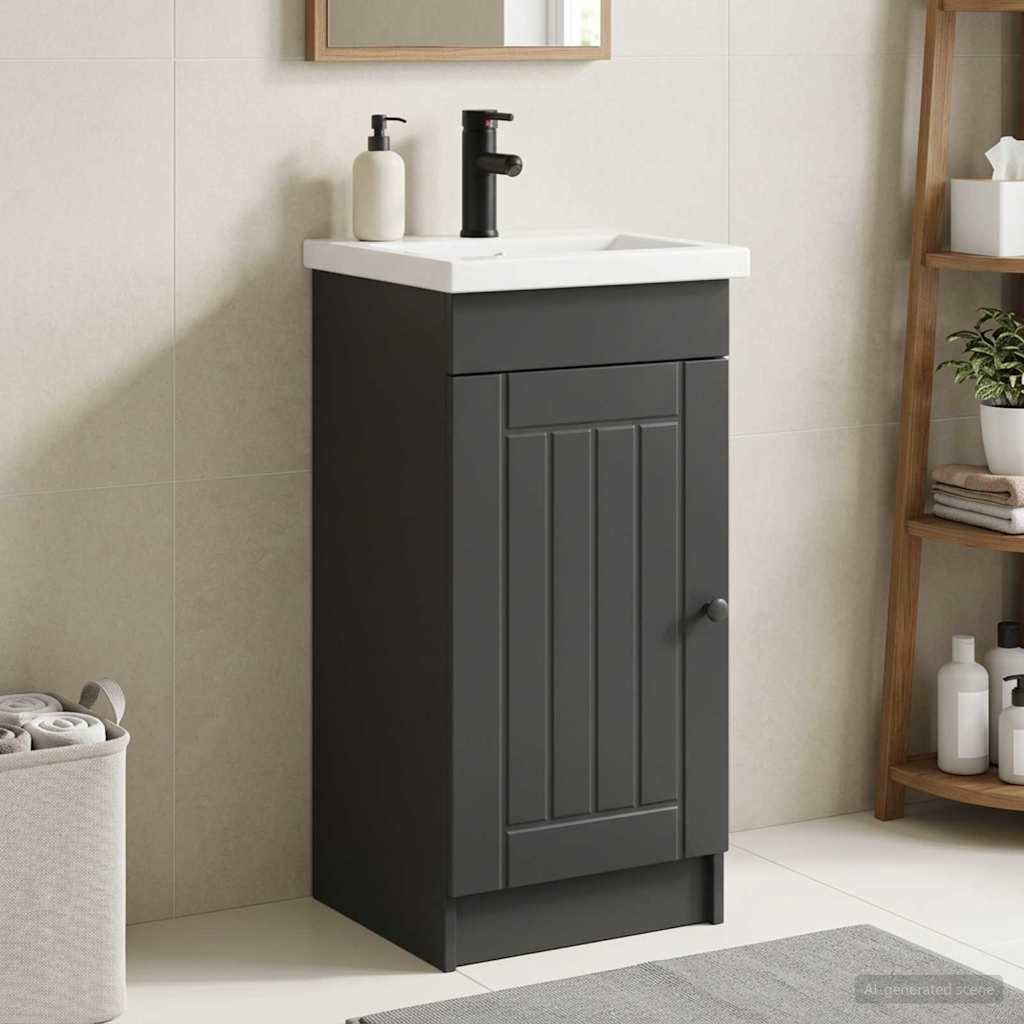 vidaXL Badkamermeubelset Wit 56 x 37,5 x 81 cm Bewerkt hout