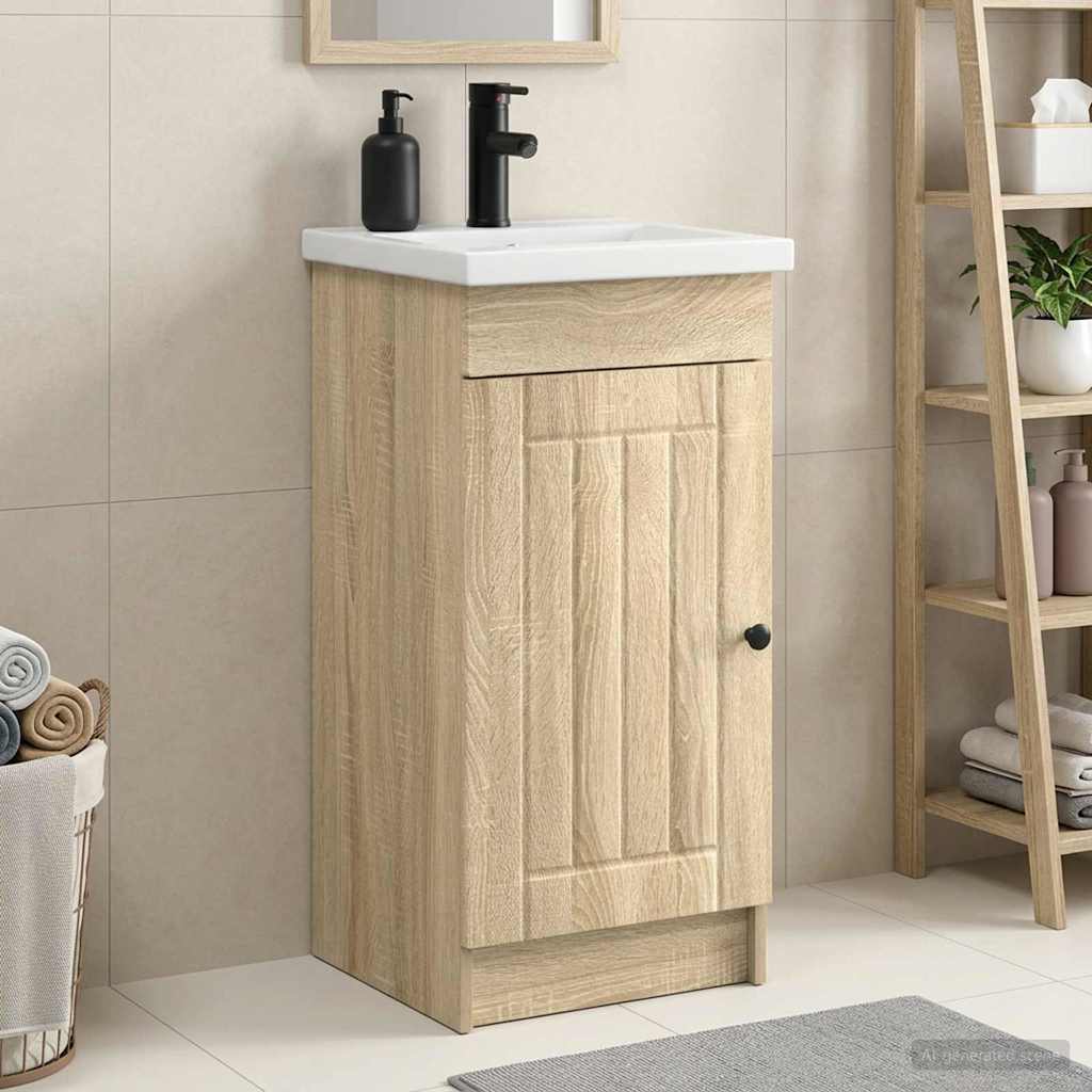 vidaXL Badkamermeubelset Wit 56 x 37,5 x 81 cm Bewerkt hout