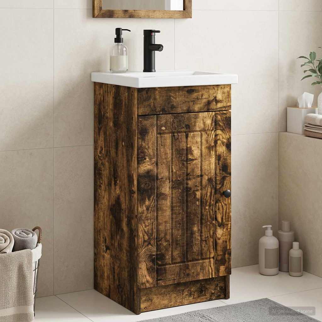 vidaXL Badkamermeubelset Wit 56 x 37,5 x 81 cm Bewerkt hout