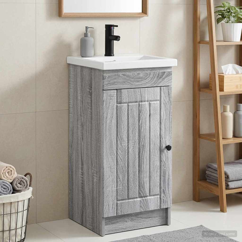 vidaXL Badkamermeubelset Wit 56 x 37,5 x 81 cm Bewerkt hout