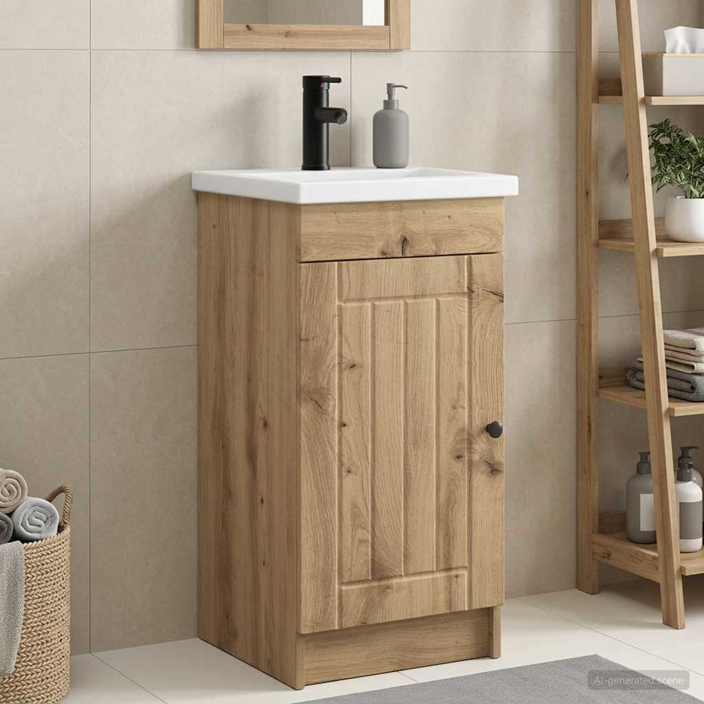 vidaXL Badkamermeubelset Wit 56 x 37,5 x 81 cm Bewerkt hout
