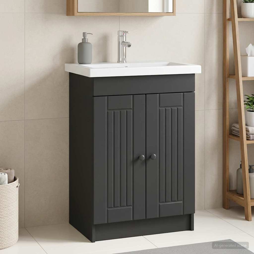 vidaXL Badkamer onder wastafel kast Wit 56 x 37,5 x 81 cm Bewerkt hout