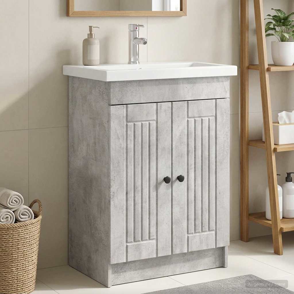 vidaXL Badkamer onder wastafel kast Wit 56 x 37,5 x 81 cm Bewerkt hout