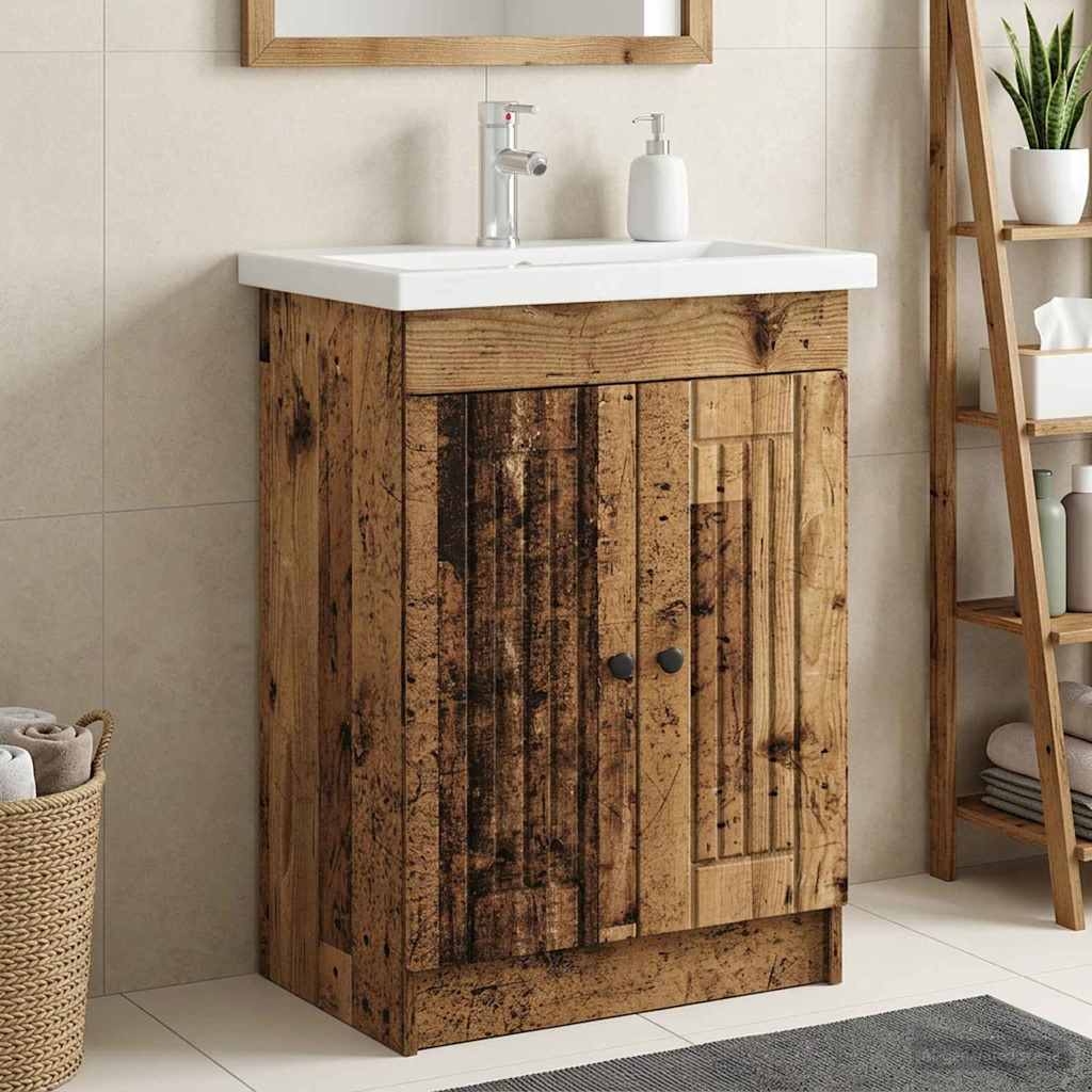 vidaXL Badkamer onder wastafel kast Wit 56 x 37,5 x 81 cm Bewerkt hout
