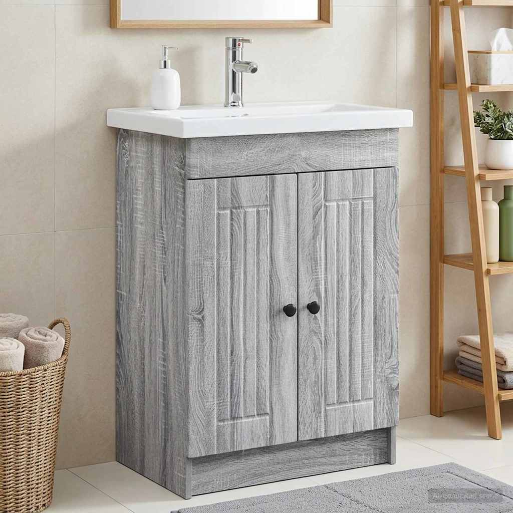 vidaXL Badkamer onder wastafel kast Wit 56 x 37,5 x 81 cm Bewerkt hout