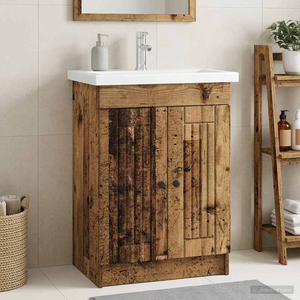 vidaXL Badkamer onder wastafel kast Wit 56 x 37,5 x 81 cm Bewerkt hout