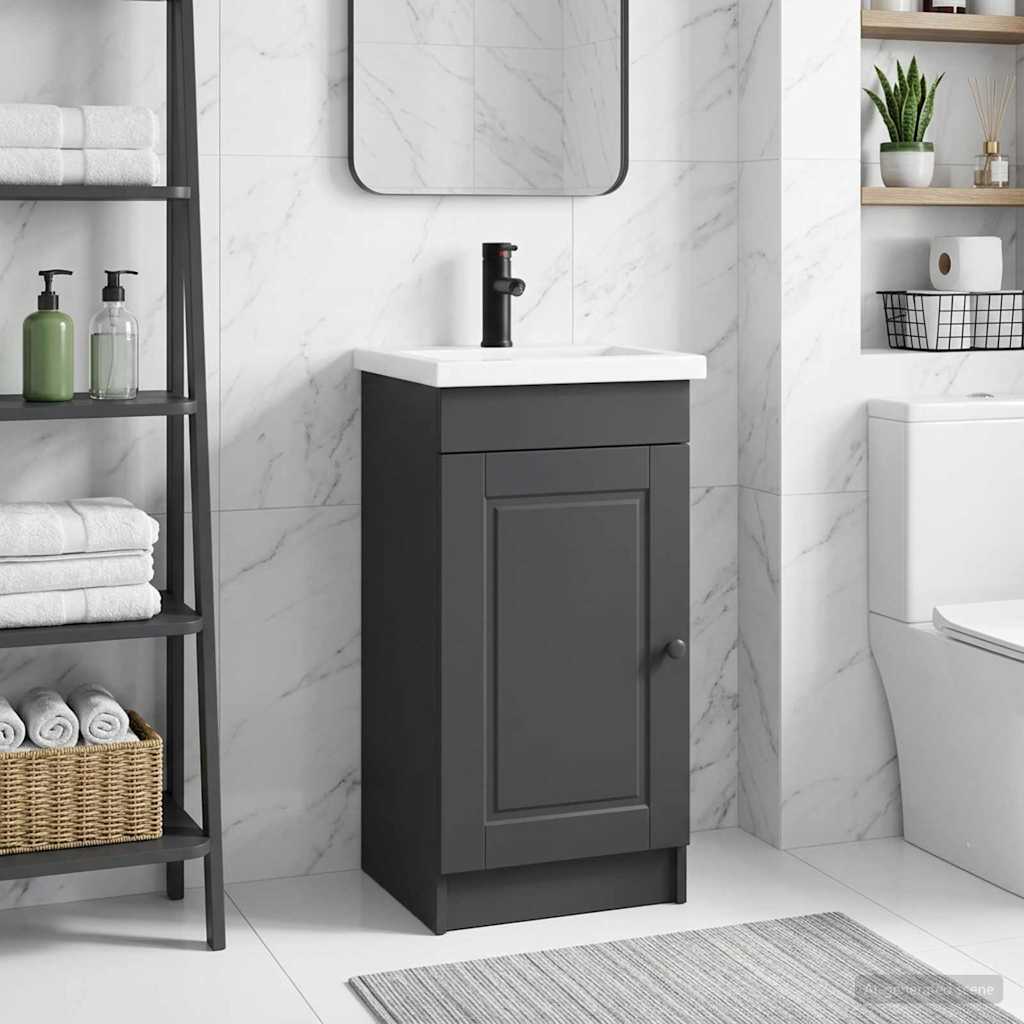 vidaXL Badkamermeubelset Wit 56 x 37,5 x 81 cm Bewerkt hout