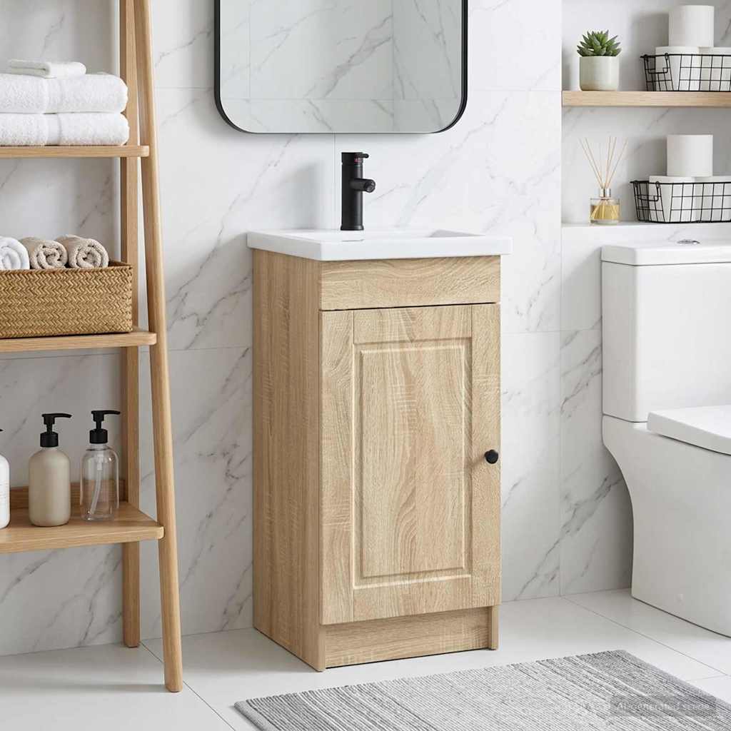 vidaXL Badkamermeubelset Wit 56 x 37,5 x 81 cm Bewerkt hout
