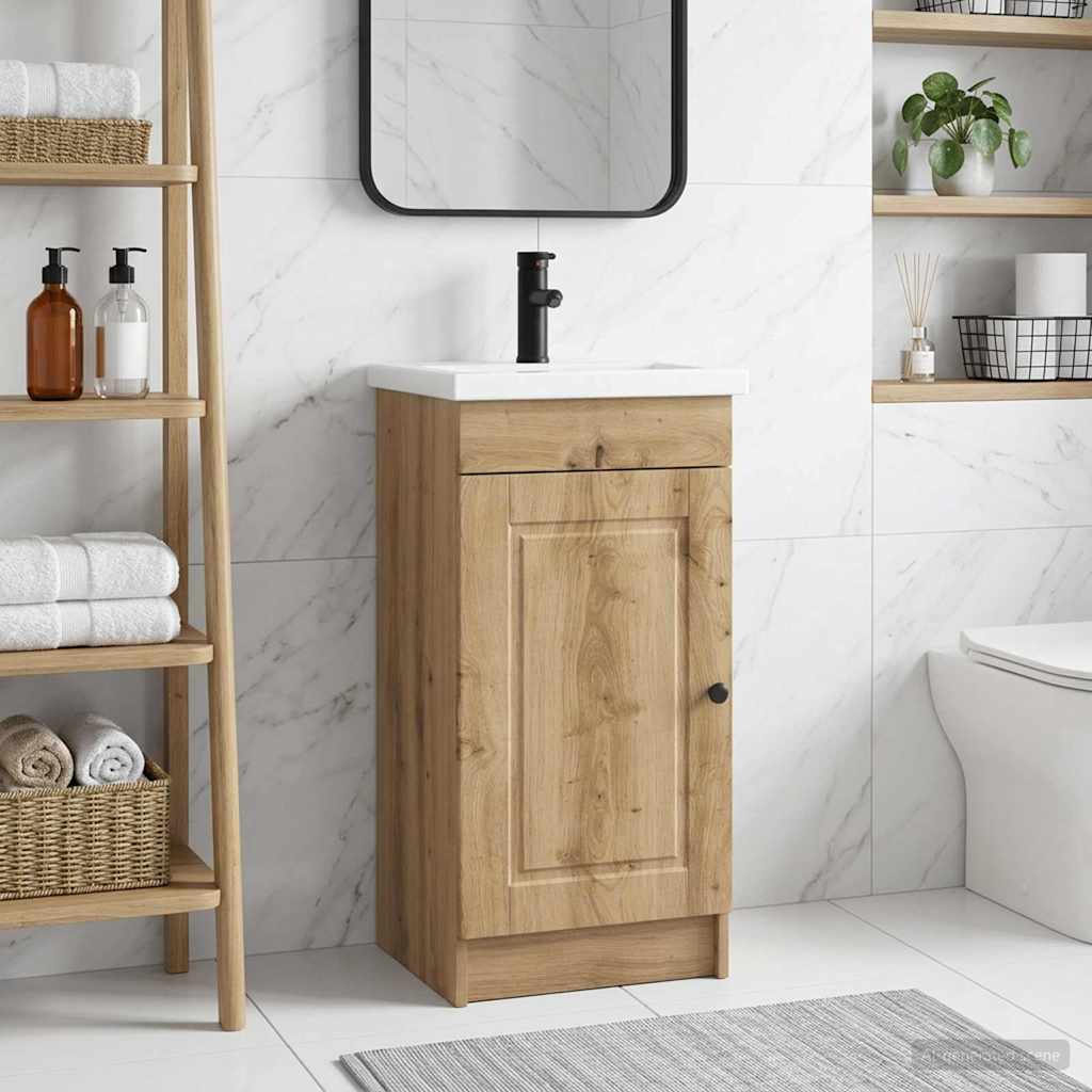 vidaXL Badkamermeubelset Wit 56 x 37,5 x 81 cm Bewerkt hout