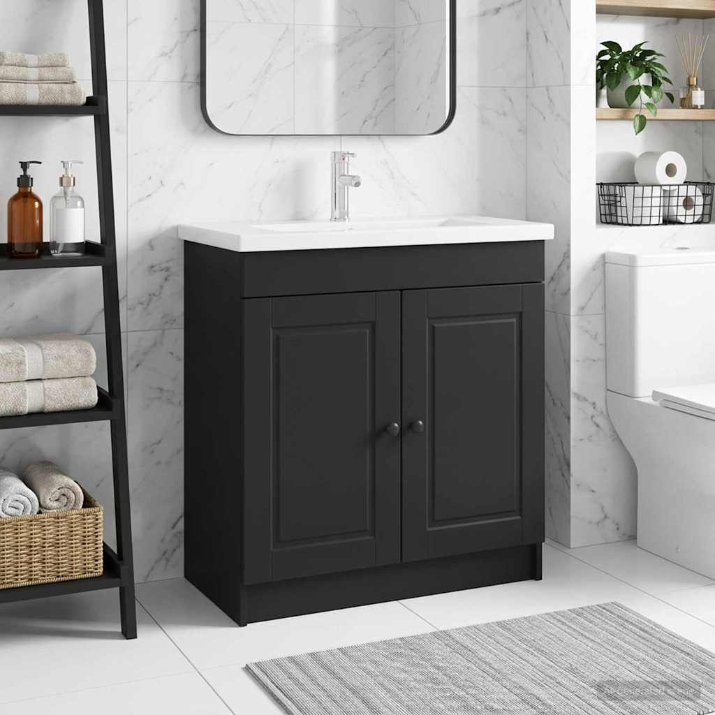vidaXL Badkamer onder wastafel kast Wit 56 x 37,5 x 81 cm Bewerkt hout