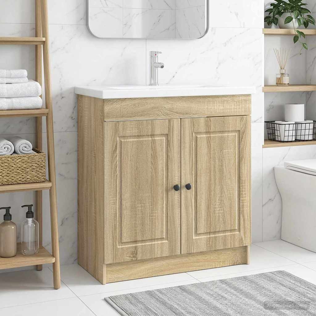 vidaXL Badkamer onder wastafel kast Wit 56 x 37,5 x 81 cm Bewerkt hout