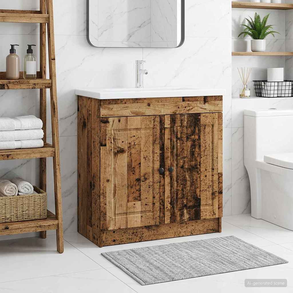 vidaXL Badkamer onder wastafel kast Wit 56 x 37,5 x 81 cm Bewerkt hout