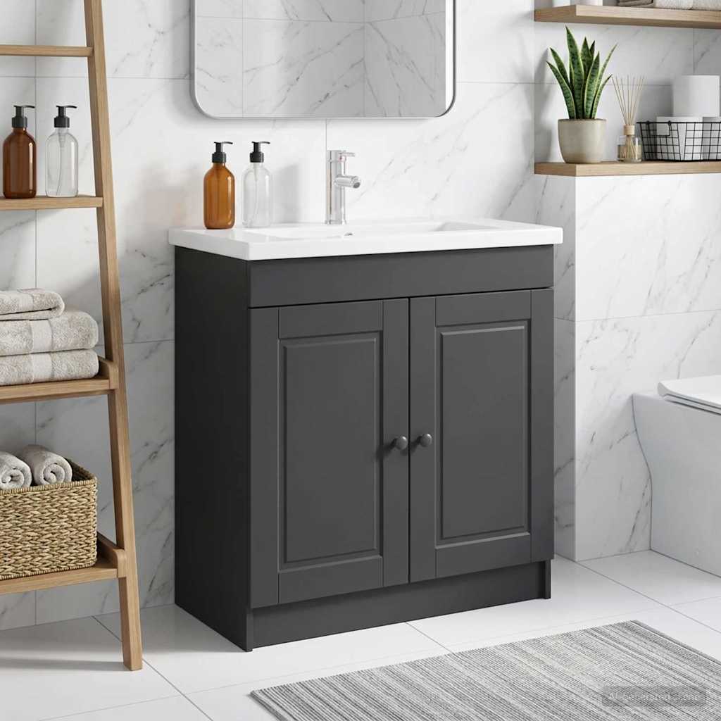 vidaXL Badkamer onder wastafel kast Wit 56 x 37,5 x 81 cm Bewerkt hout