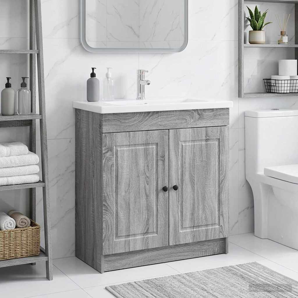 vidaXL Badkamer onder wastafel kast Wit 56 x 37,5 x 81 cm Bewerkt hout