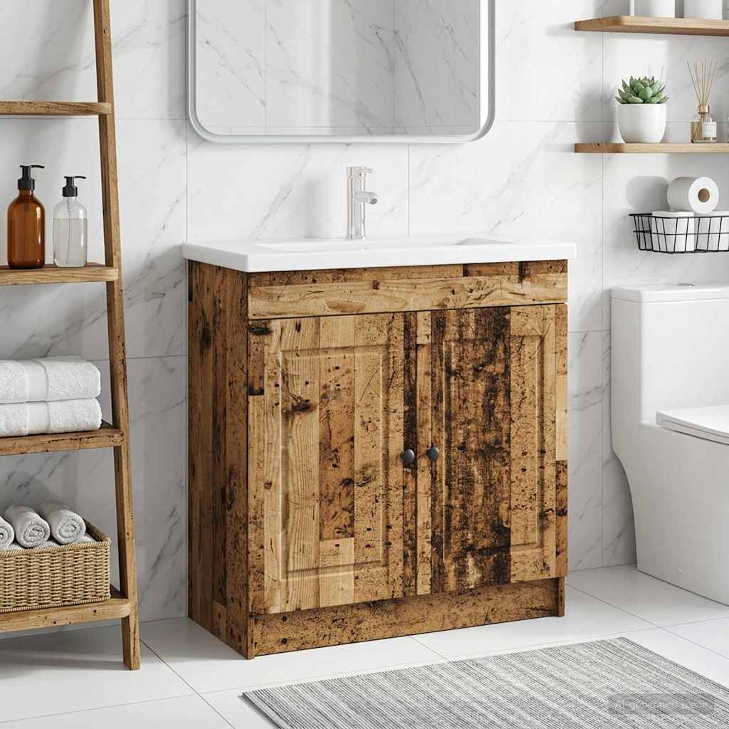 vidaXL Badkamer onder wastafel kast Wit 56 x 37,5 x 81 cm Bewerkt hout