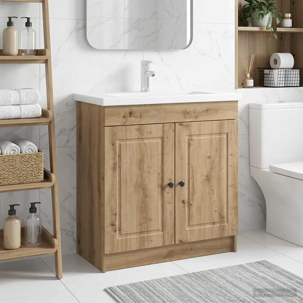 vidaXL Badkamer onder wastafel kast Wit 56 x 37,5 x 81 cm Bewerkt hout