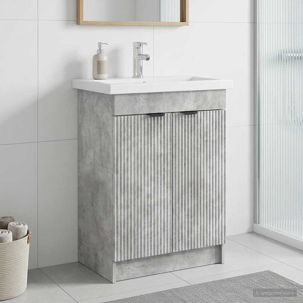 vidaXL Badkamer onder wastafel kast Wit 56 x 37,5 x 81 cm Bewerkt hout