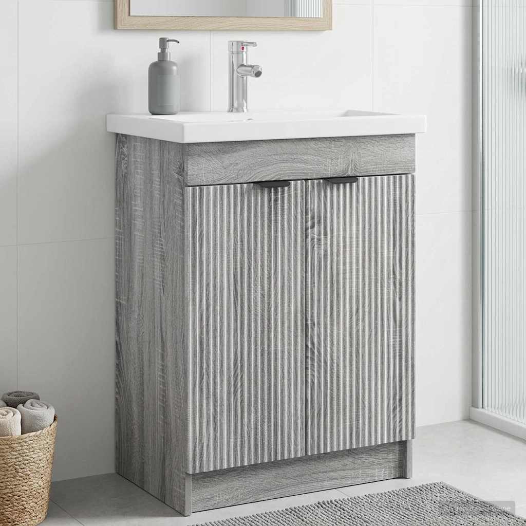 vidaXL Badkamer onder wastafel kast Wit 56 x 37,5 x 81 cm Bewerkt hout
