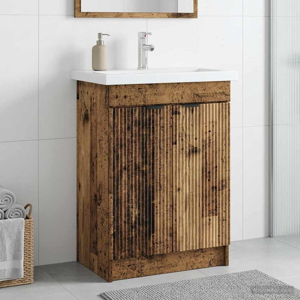 vidaXL Badkamer onder wastafel kast Wit 56 x 37,5 x 81 cm Bewerkt hout