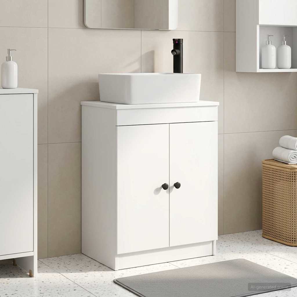 vidaXL Badkamermeubel met Wasbak Wit 54 x 35 x 83 cm Bewerkt hout