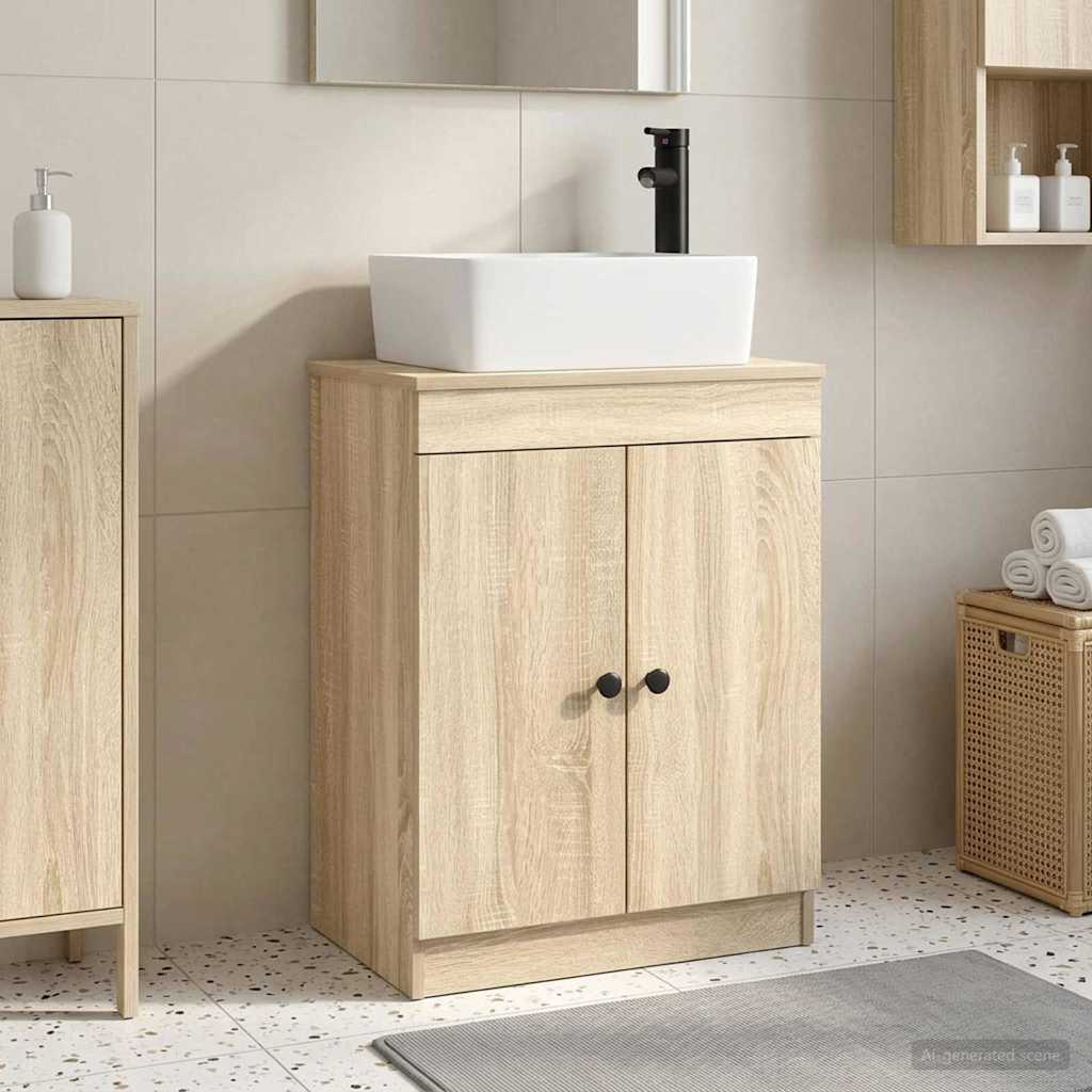 vidaXL Badkamermeubel met Wasbak Wit 54 x 35 x 83 cm Bewerkt hout