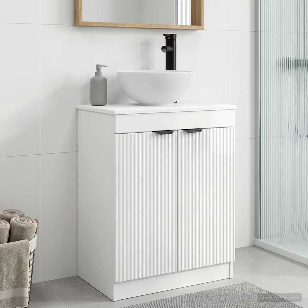 vidaXL Badkamermeubel met Wasbak Wit 54 x 35 x 83 cm Bewerkt hout