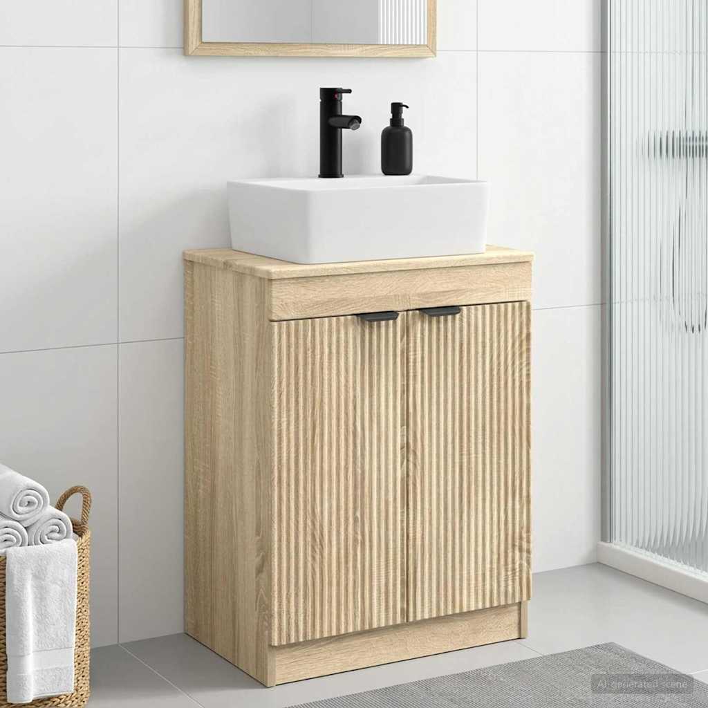vidaXL Badkamermeubel met Wasbak Wit 54 x 35 x 83 cm Bewerkt hout