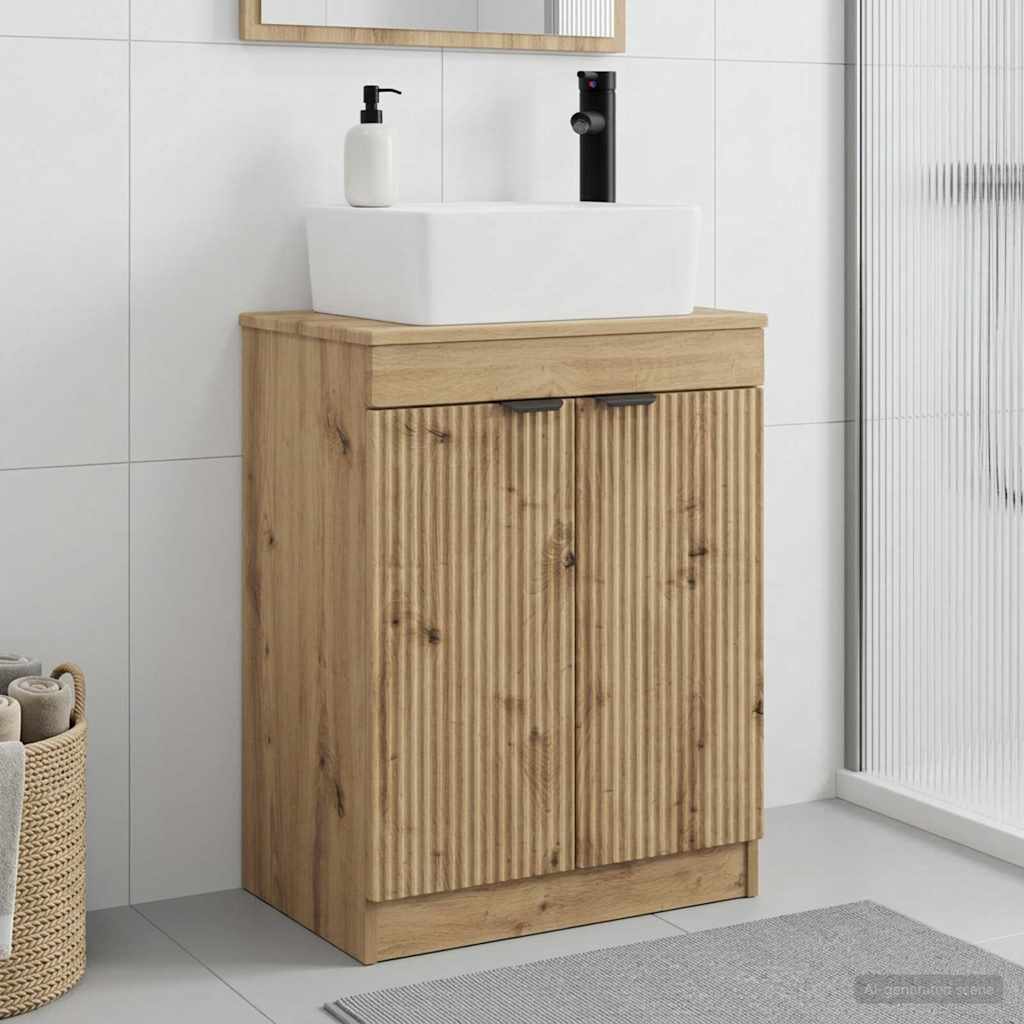 vidaXL Badkamermeubel met Wasbak Wit 54 x 35 x 83 cm Bewerkt hout