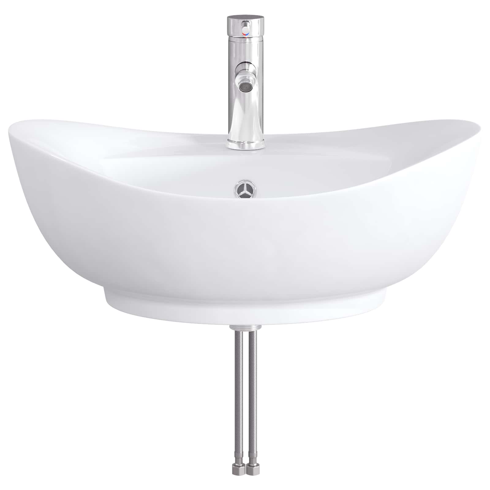 vidaXL Badkamer Waskom Chroom 59 x 35 x 21 cm Metaal
