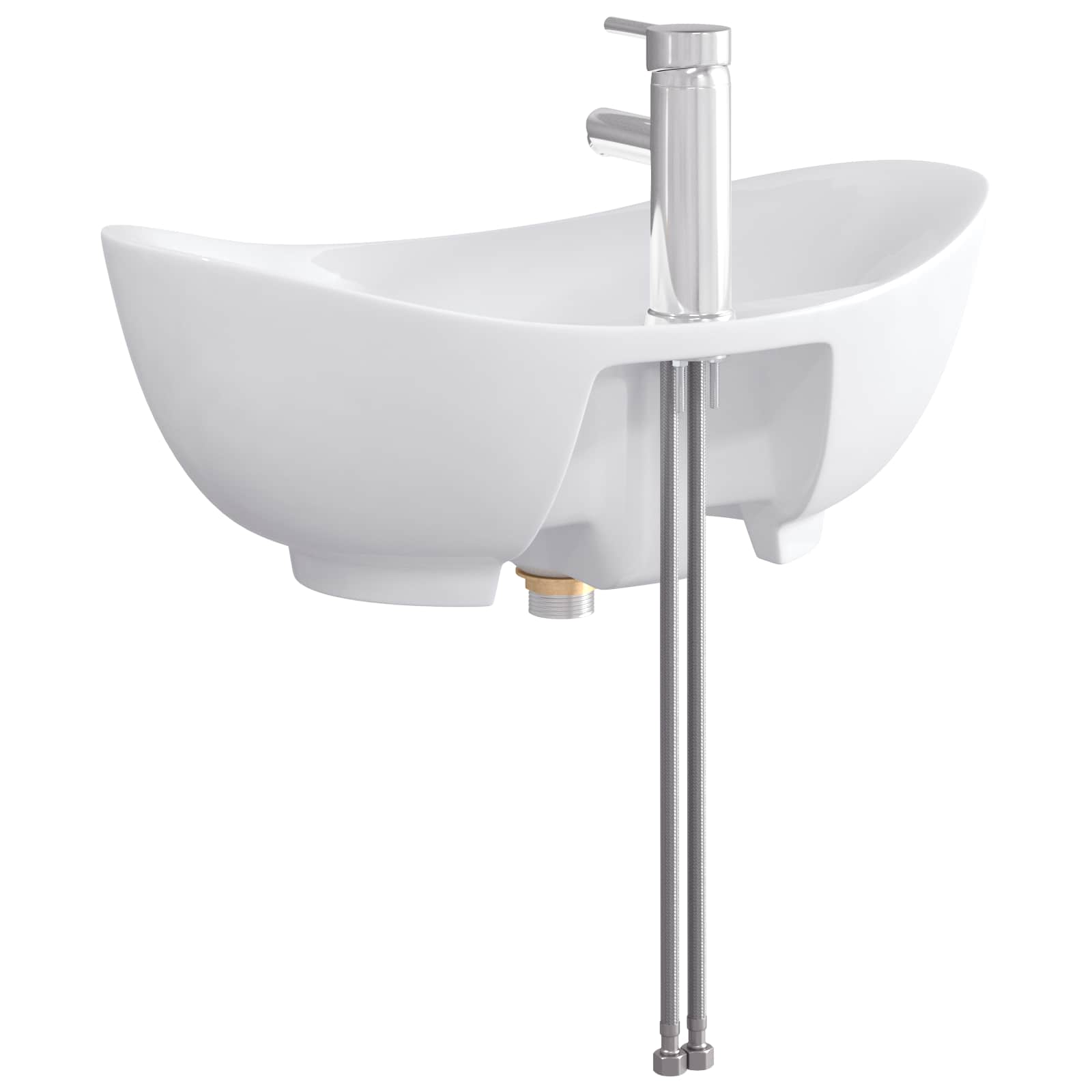 vidaXL Badkamer Waskom Chroom 59 x 35 x 21 cm Metaal