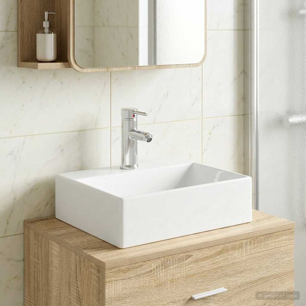 vidaXL Badkamer Waskom Chroom 39 x 30,5 x 12,5 cm Metaal