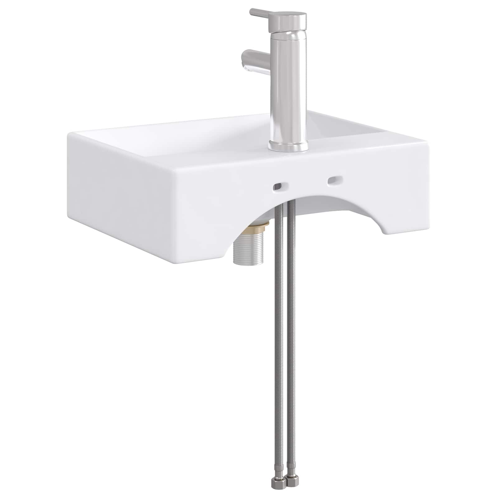 vidaXL Badkamer Waskom Chroom 39 x 30,5 x 12,5 cm Metaal