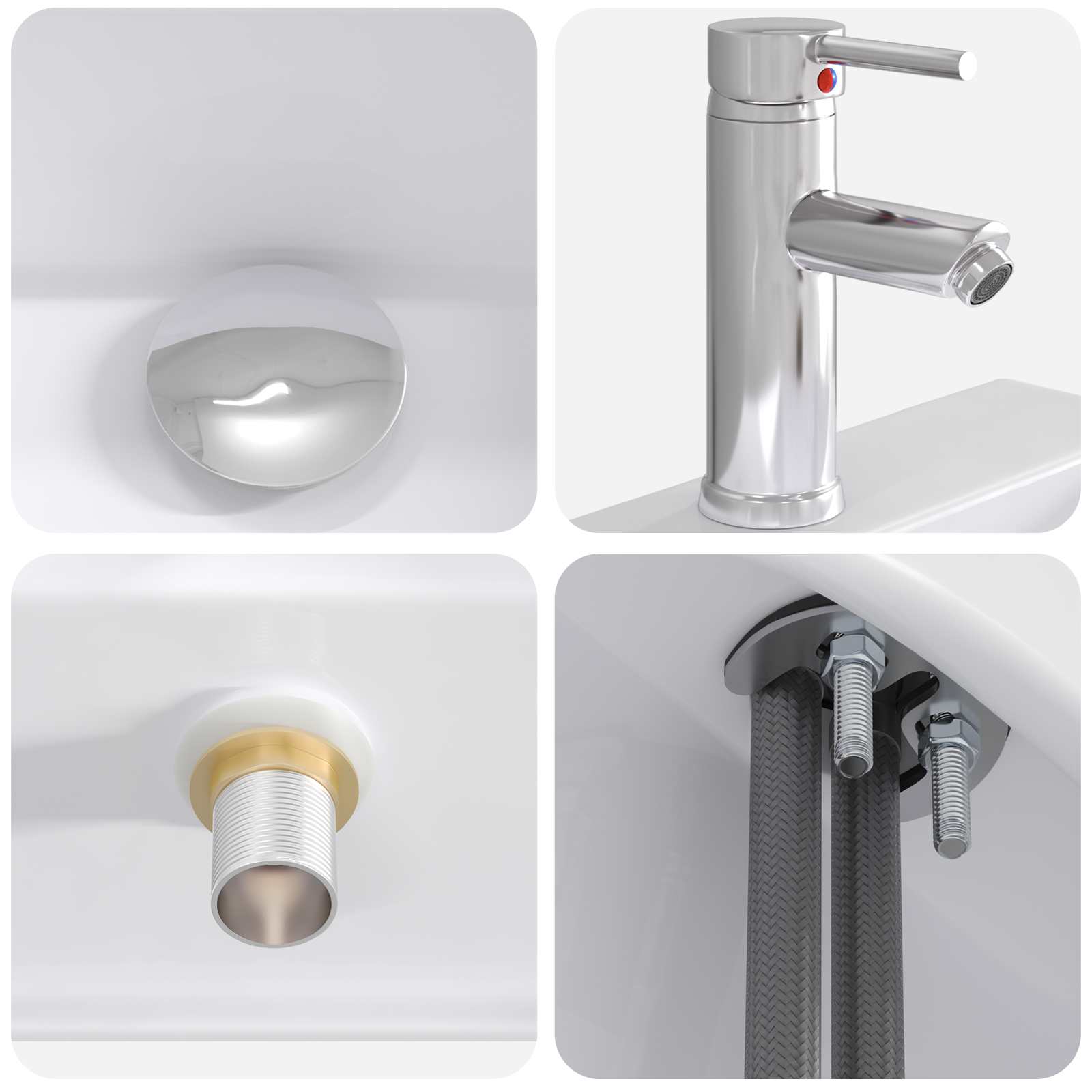 vidaXL Badkamer Waskom Chroom 39 x 30,5 x 12,5 cm Metaal