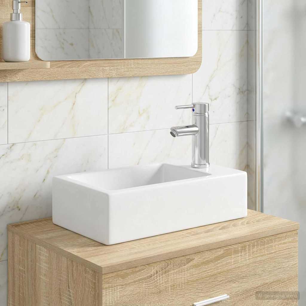 vidaXL Badkamer Waskom Chroom 45,5 x 25,5 x 13 cm Metaal