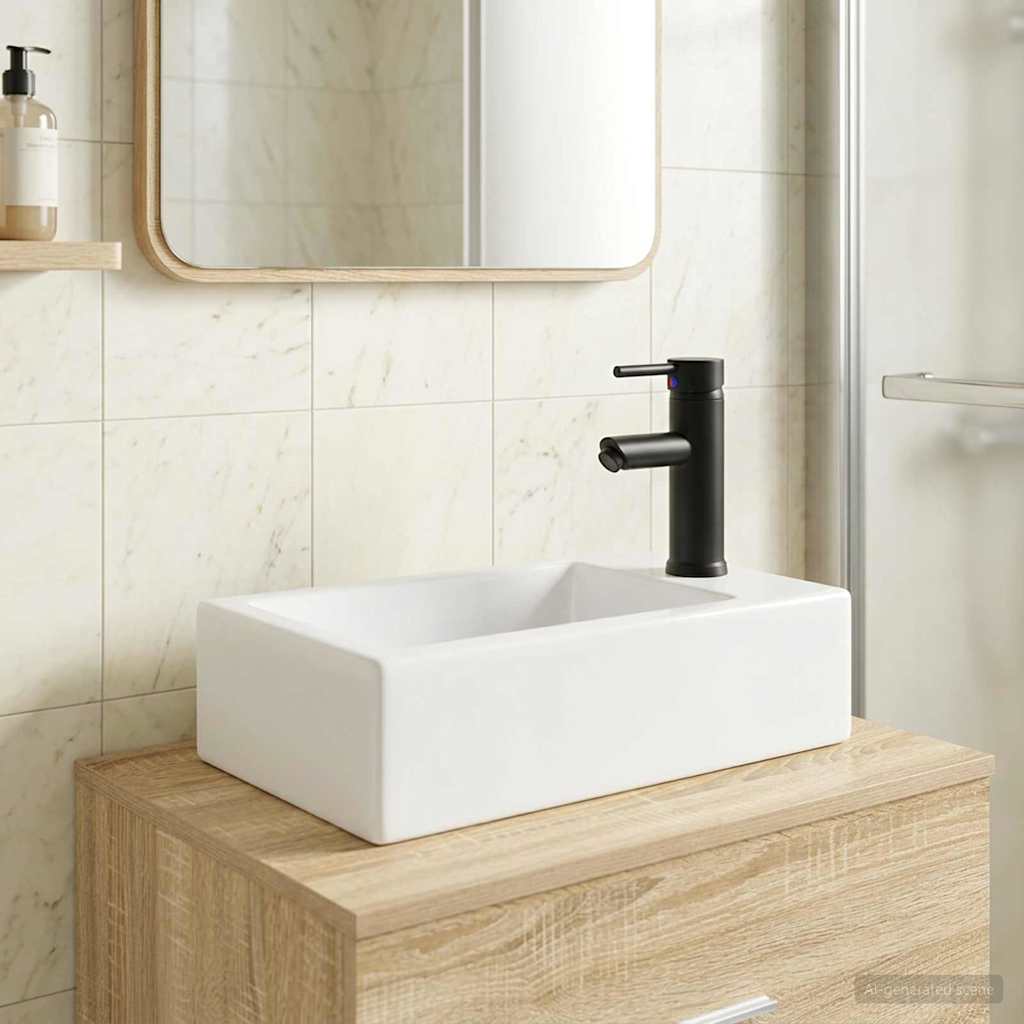 vidaXL Badkamer Waskom Chroom 45,5 x 25,5 x 13 cm Metaal