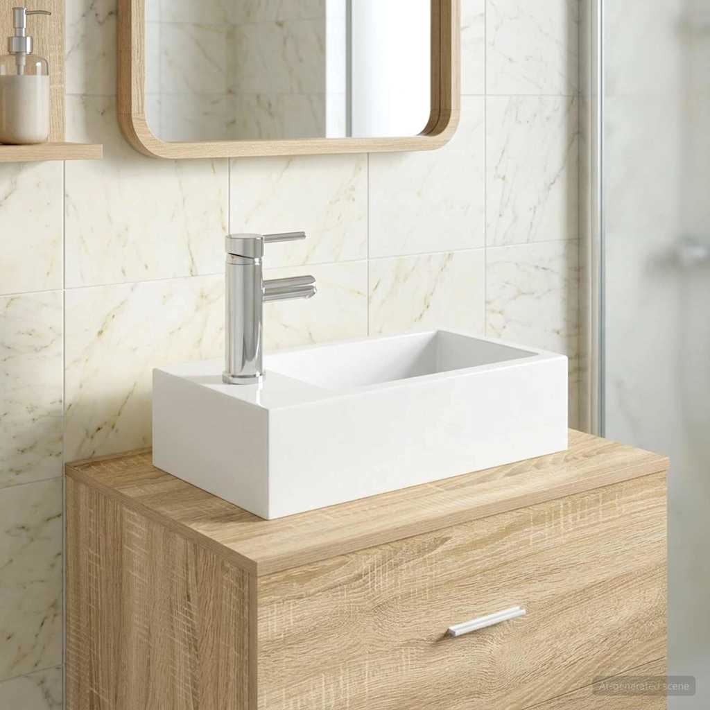 vidaXL Badkamer Waskom Chroom 45,5 x 25,5 x 13 cm Metaal