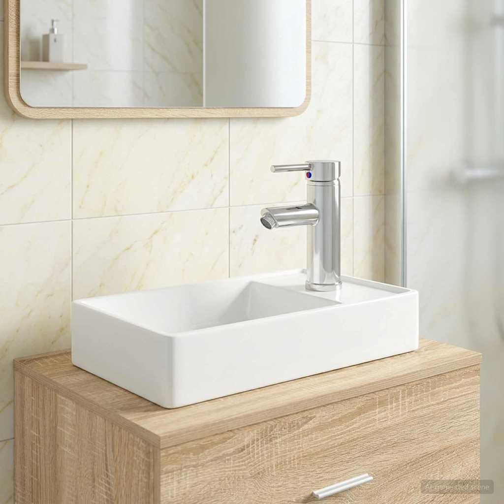 vidaXL Badkamer Waskom Chroom 40,5 x 22,5 x 11,5 cm Metaal