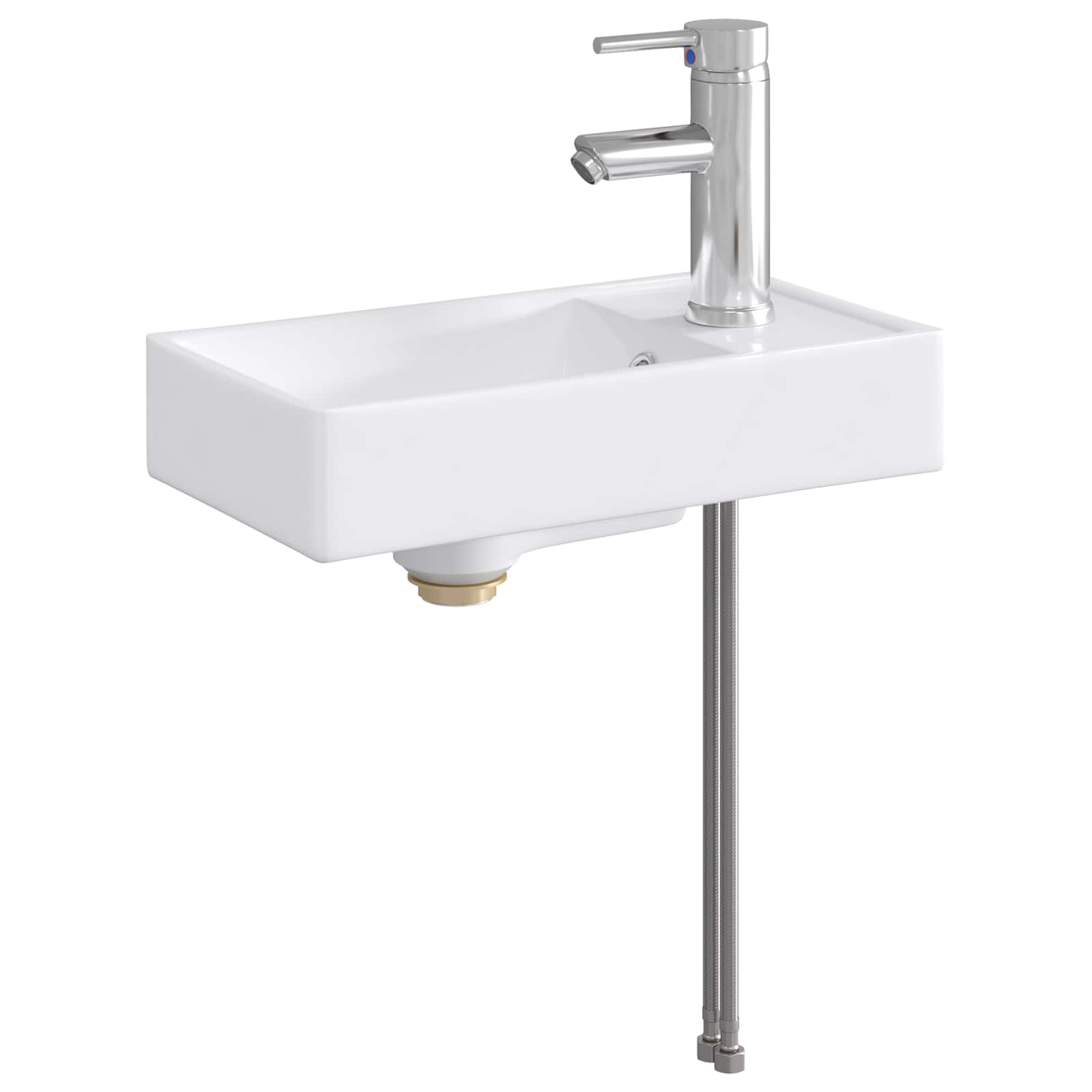 vidaXL Badkamer Waskom Chroom 40,5 x 22,5 x 11,5 cm Metaal
