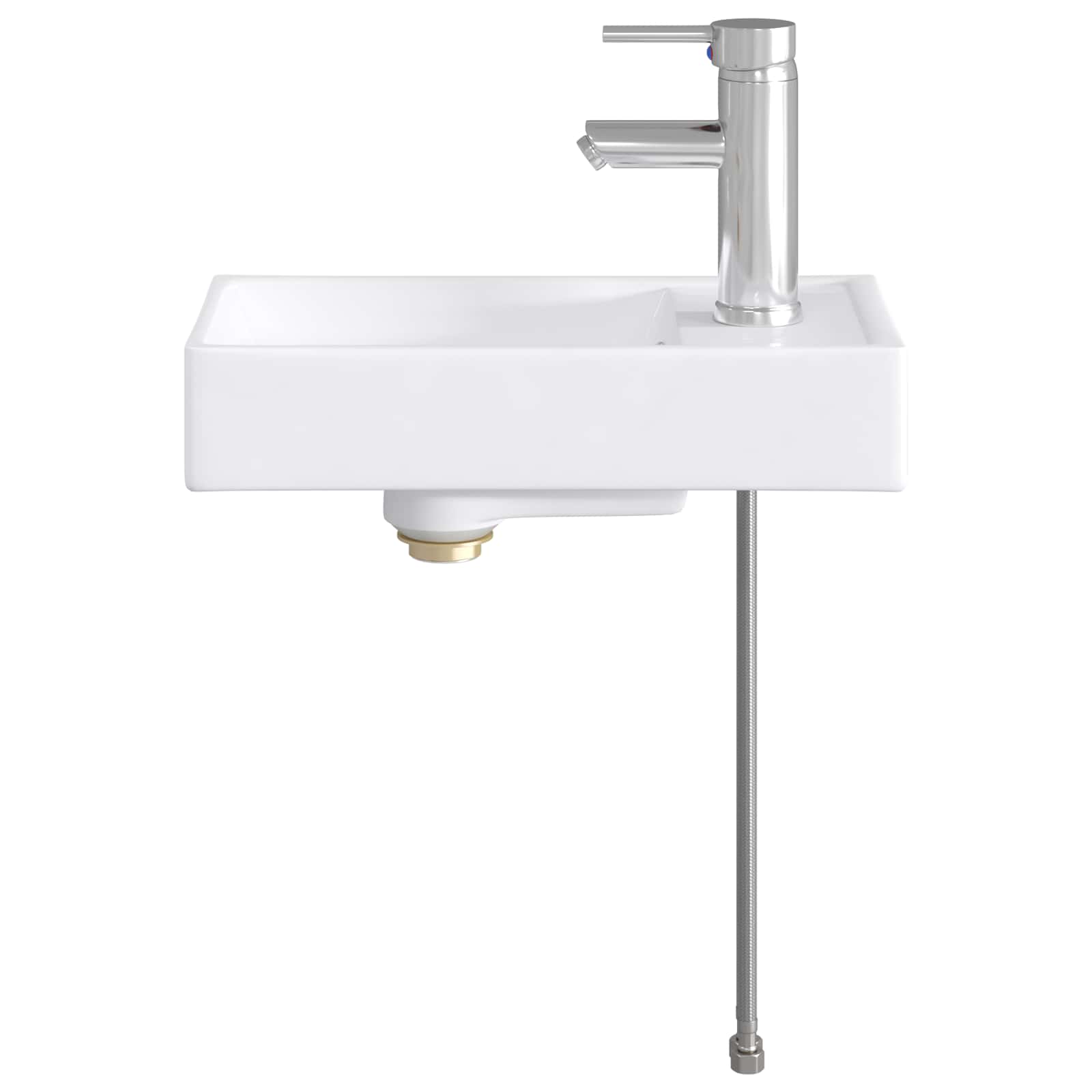 vidaXL Badkamer Waskom Chroom 40,5 x 22,5 x 11,5 cm Metaal