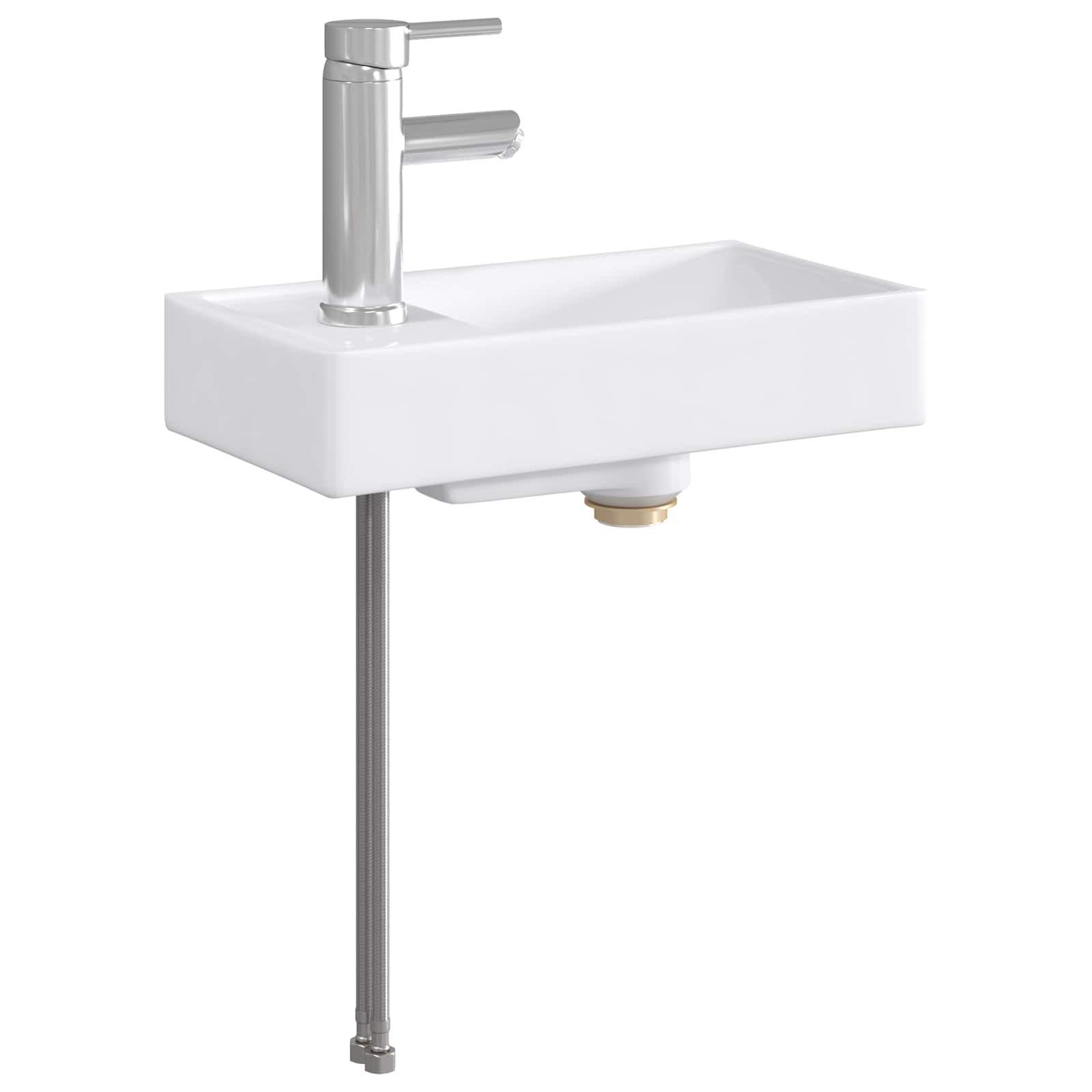 vidaXL Badkamer Waskom Chroom 40,5 x 22,5 x 11,5 cm Metaal