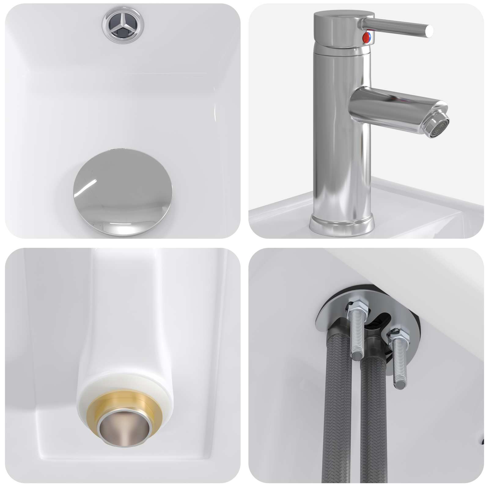 vidaXL Badkamer Waskom Chroom 40,5 x 22,5 x 11,5 cm Metaal