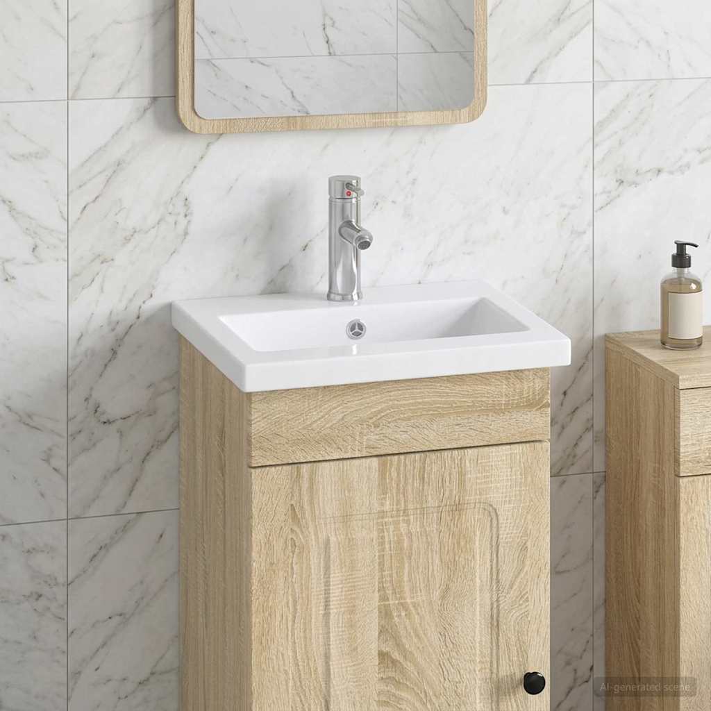 vidaXL Badkamer Waskom Chroom 42 x 40 x 16,5 cm Metaal
