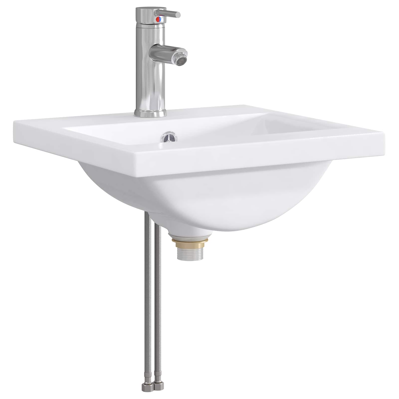 vidaXL Badkamer Waskom Chroom 42 x 40 x 16,5 cm Metaal