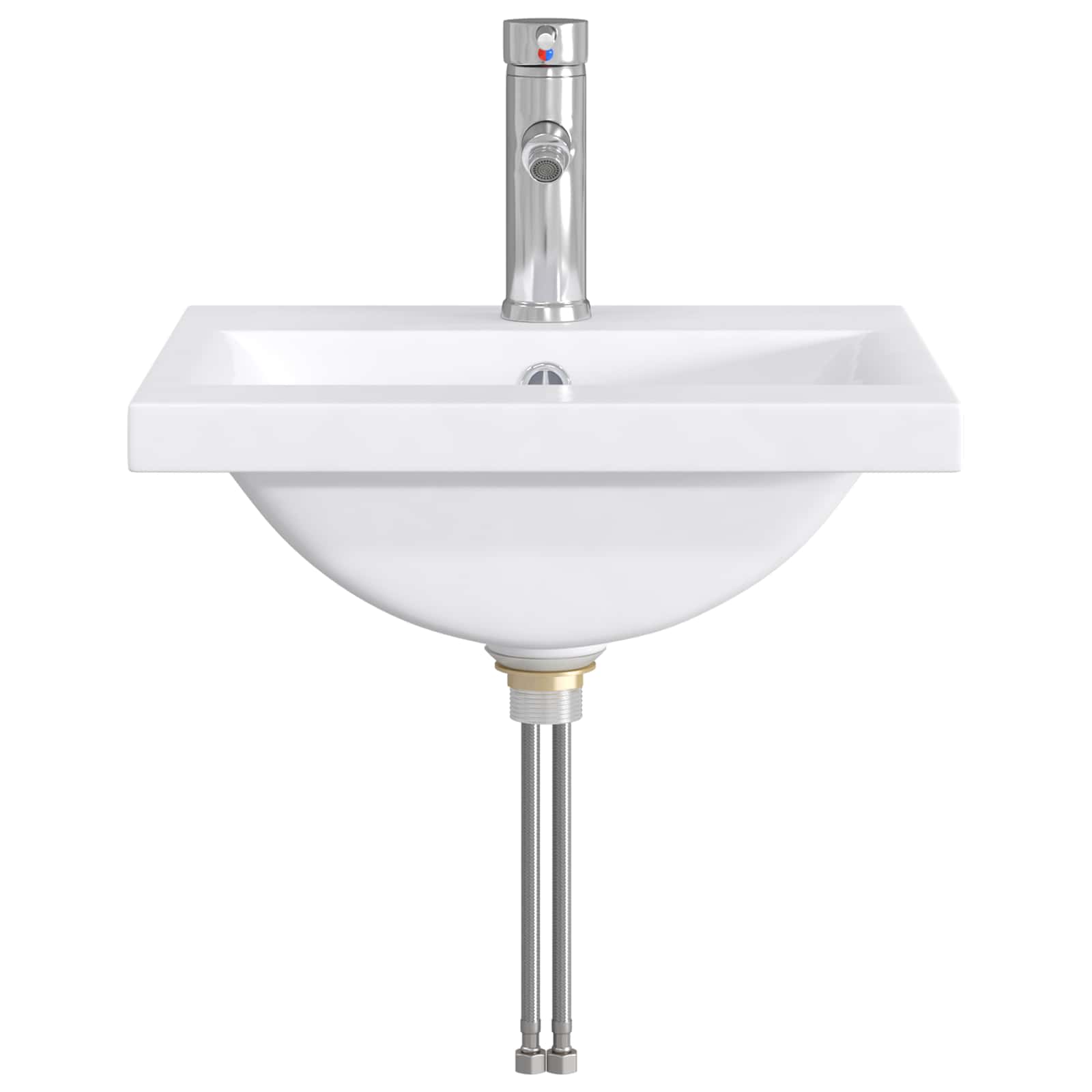 vidaXL Badkamer Waskom Chroom 42 x 40 x 16,5 cm Metaal