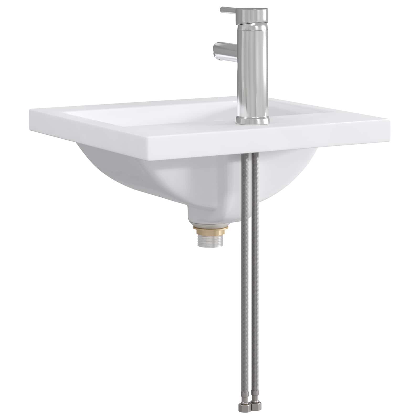vidaXL Badkamer Waskom Chroom 42 x 40 x 16,5 cm Metaal