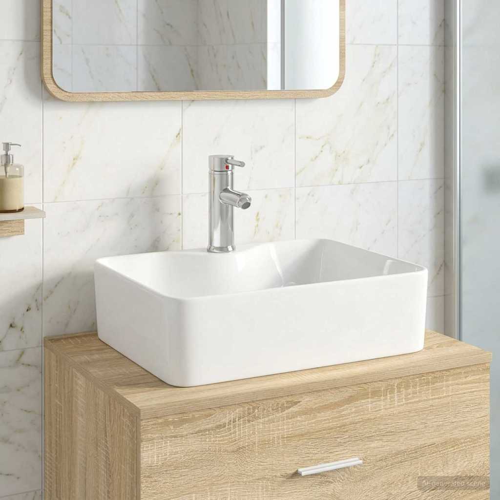 vidaXL Badkamer Waskom Chroom 48,5 x 37,5 x 13 cm Metaal