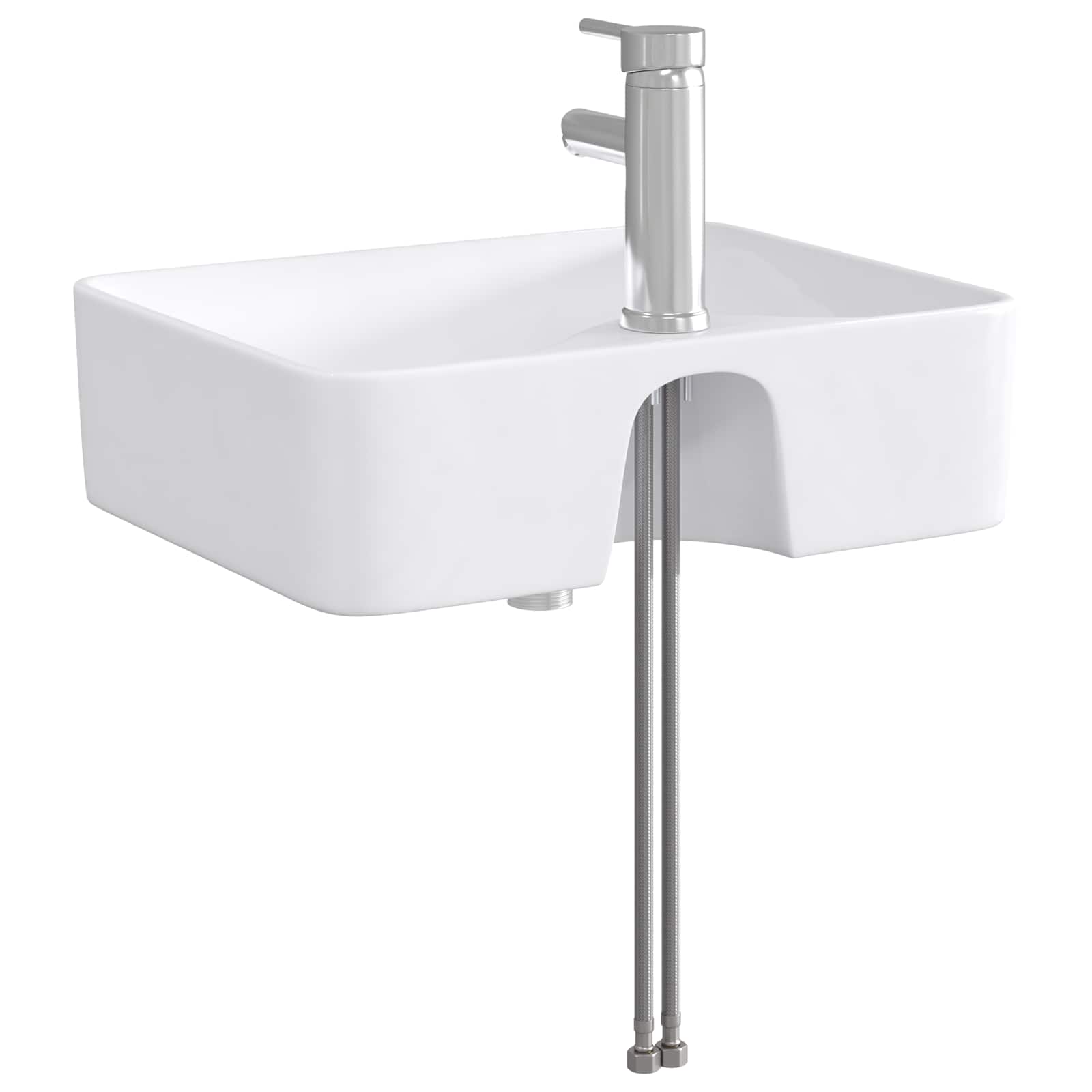 vidaXL Badkamer Waskom Chroom 48,5 x 37,5 x 13 cm Metaal