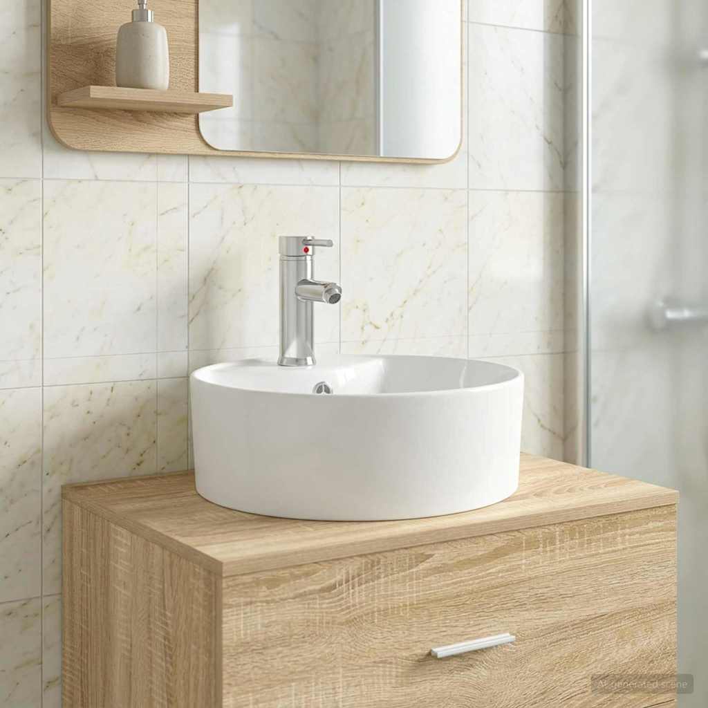 vidaXL Badkamer Waskom Chroom 40,5 x 40,5 x 15 cm Metaal